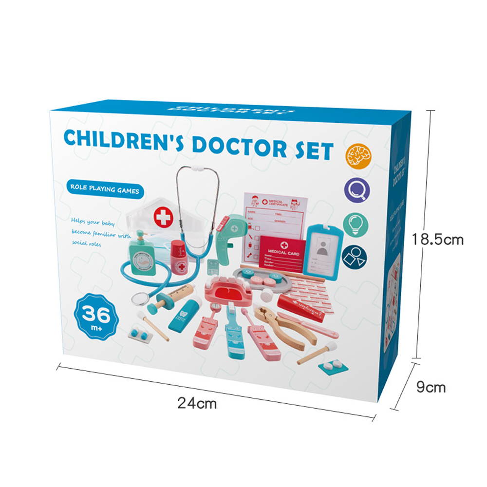 Set Juego Kit Doctor 37 Piezas Juguete Madera Niños